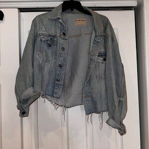 Free people Crop Jean Jacket Size Small
